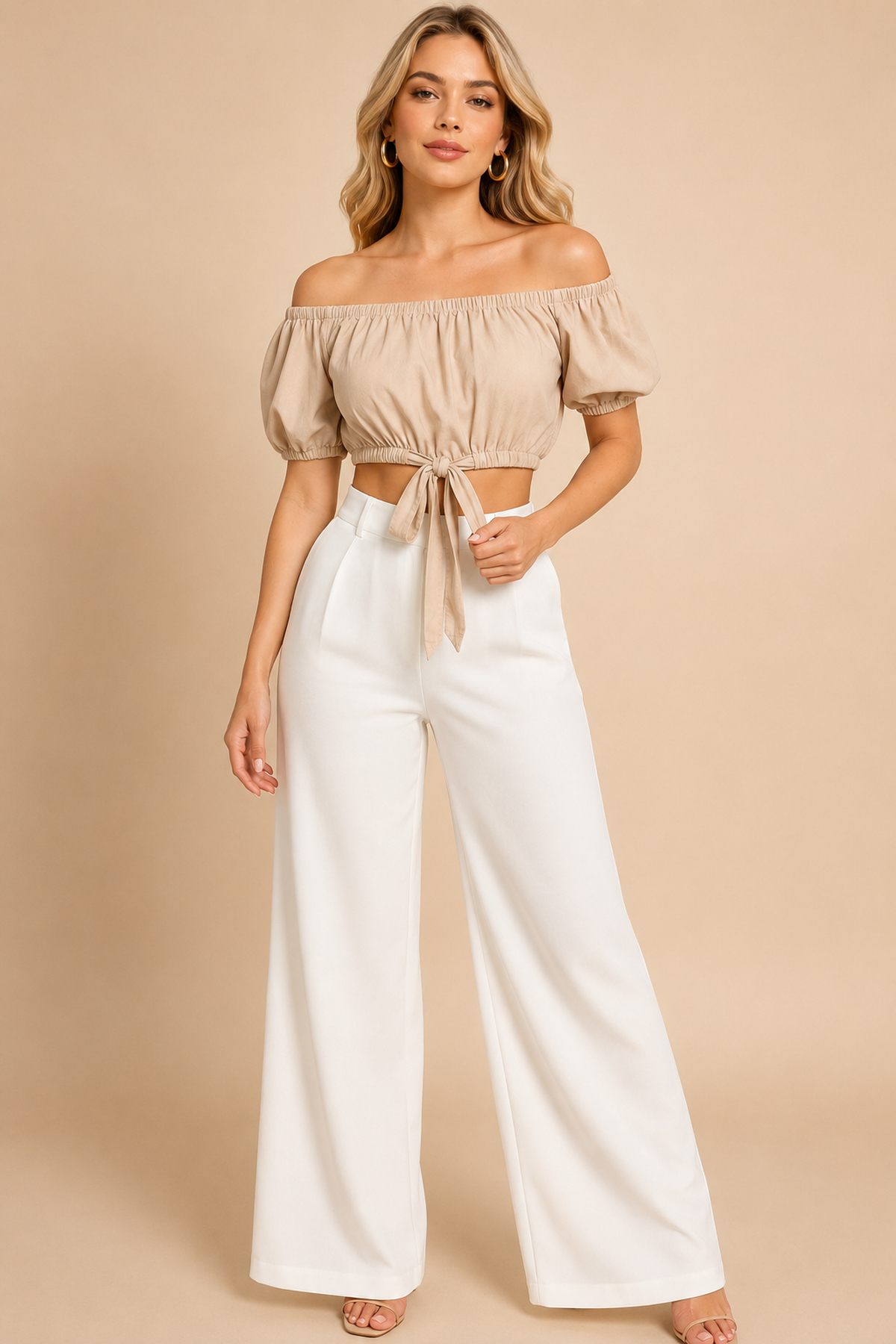 Yaka Lastikli Bel Bağlamalı Crop Bluz | Store