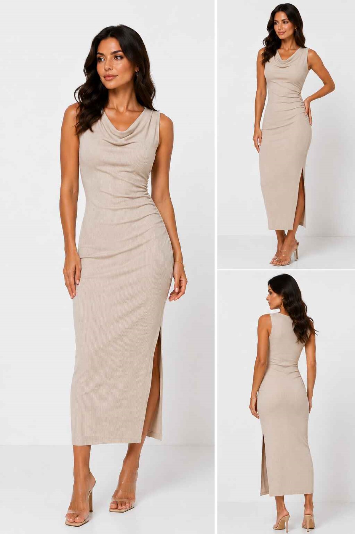 Degaje Yaka Ribana Elbise | Store