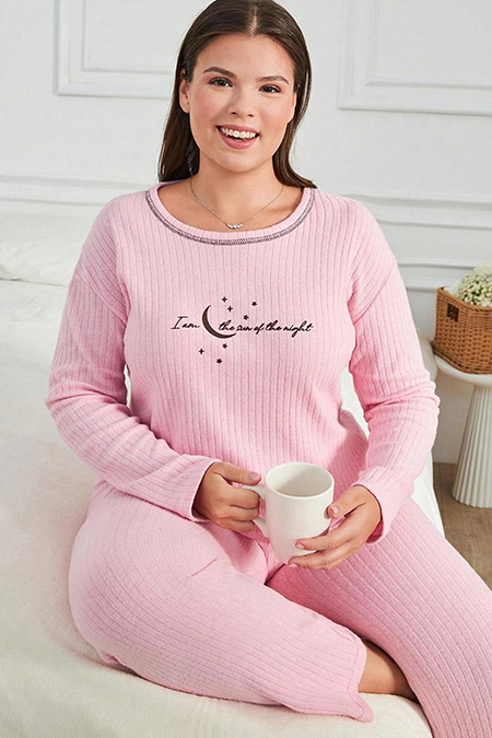 Büyük Beden İnterlok Pijama Takımı-41035319185