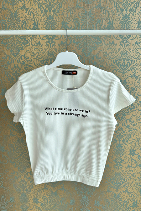 Kız Çocuk Fitilli T-shirt-41035353914