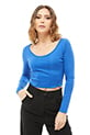 İp Detay Crop Bluz / Saks