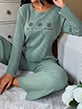 Fitilli Baskılı Pijama Takımı / Mint