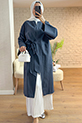 Yandan Bağlamalı Kimono / Lacivert