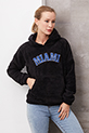 Kapüşonlu Peluş Sweatshirt / Siyah