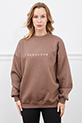 Fabulous Baskılı Üç İplik Sweatshirt / Kahve