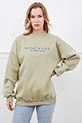 Whatever Baskılı Üç İplik Sweatshirt / Yeşil