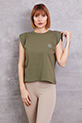 Omzu Vatkalı T-shirt / Haki
