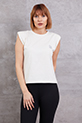 Omzu Vatkalı T-shirt / Taş