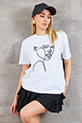 Silüet Nakışlı T-shirt / Gri