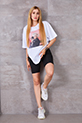 Baskılı Oversize T-shirt / Beyaz