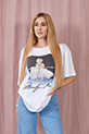 Baskılı Oversize T-shirt / Beyaz-Siyah
