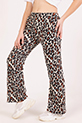 Kız Çocuk Leopar Desenli Pantolon / Taş