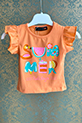 Kız Çocuk Baskılı T-shirt / Somon