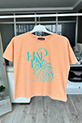 Kız Çocuk Sim Detaylı T-shirt / Somon