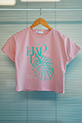 Kız Çocuk Sim Detaylı T-shirt / GülKurusu