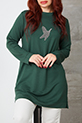 Kuş Baskılı Tunik / KoyuYeşil