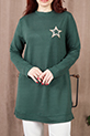 Yıldız Taşlı Ribanalı Tunik / KoyuYeşil