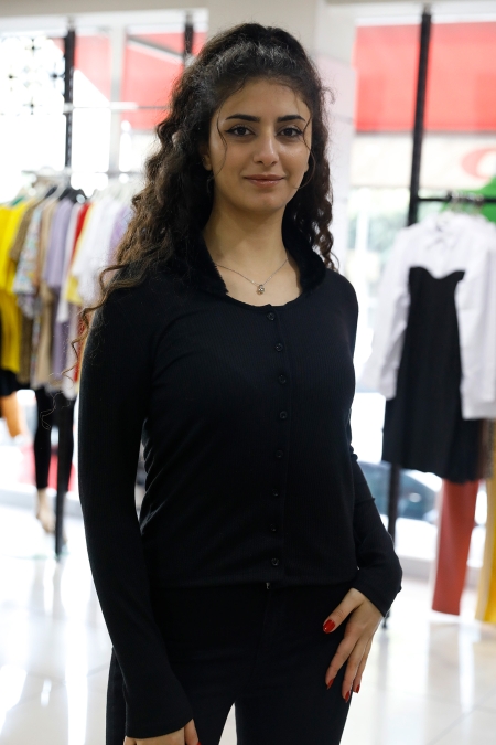 Yakası Peluş Hırka-P-020518