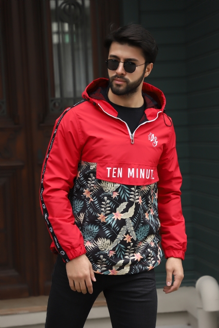 Çiçek Baskılı İnce Kanguru Mont 19-K7053_