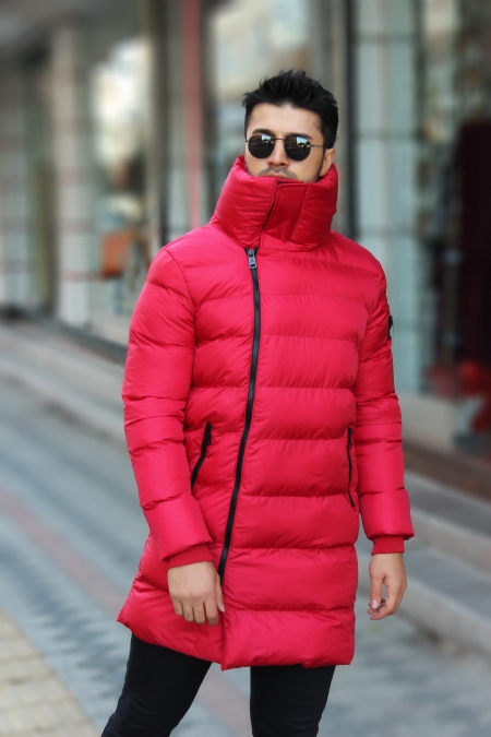 Dik Yaka Şişme Uzun Mont AB-K50078LNS_