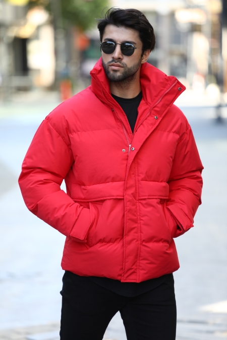 Dik Yaka Oversize Kalın Şişme Mont AC-K50153LNS_