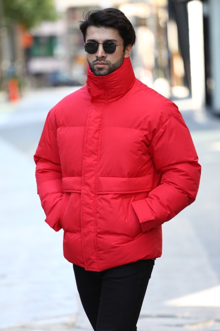 Dik Yaka Oversize Kalın Şişme Mont AC-K50153LNS_