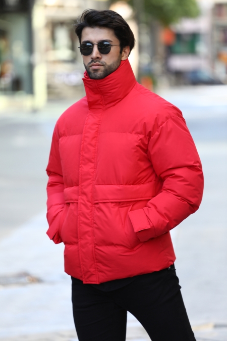 Dik Yaka Oversize Kalın Şişme Mont AC-K50153LNS_