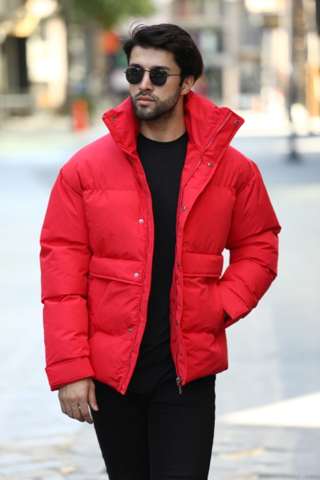 Dik Yaka Oversize Kalın Şişme Mont AC-K50153LNS_