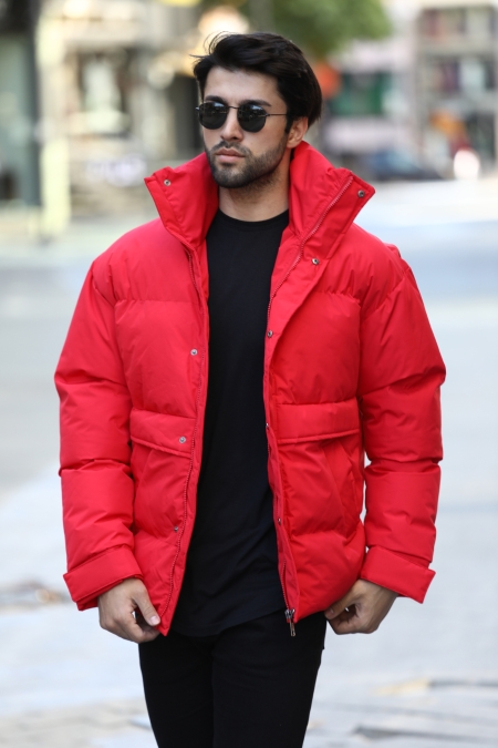 Dik Yaka Oversize Kalın Şişme Mont AC-K50153LNS_