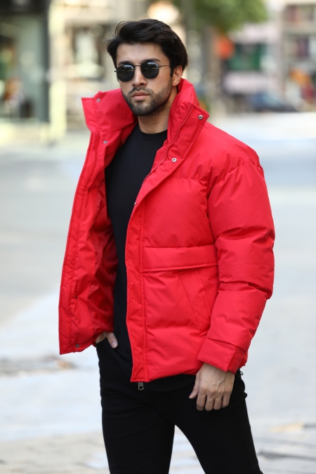 Dik Yaka Oversize Kalın Şişme Mont AC-K50153LNS_