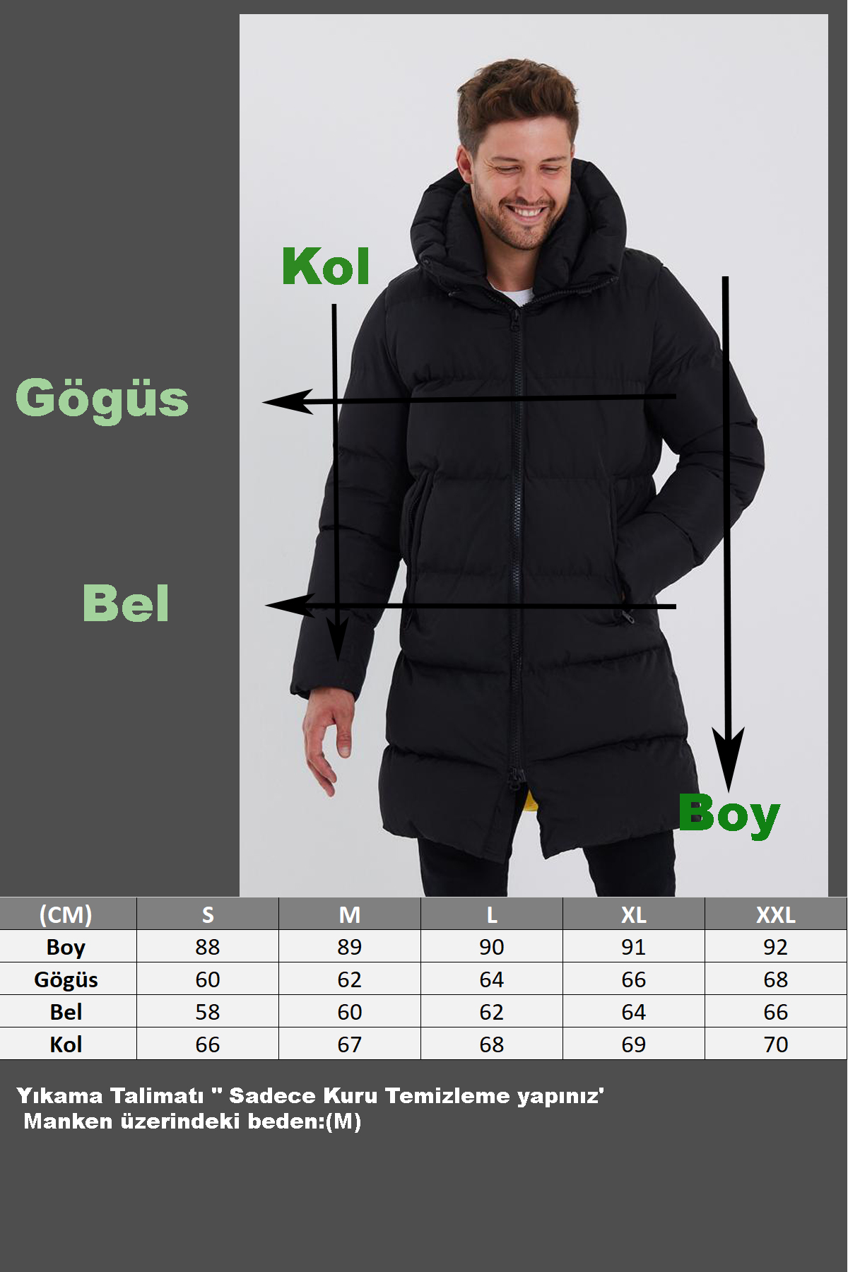 Uzun Şişme Mont AC-K50263LNS_
