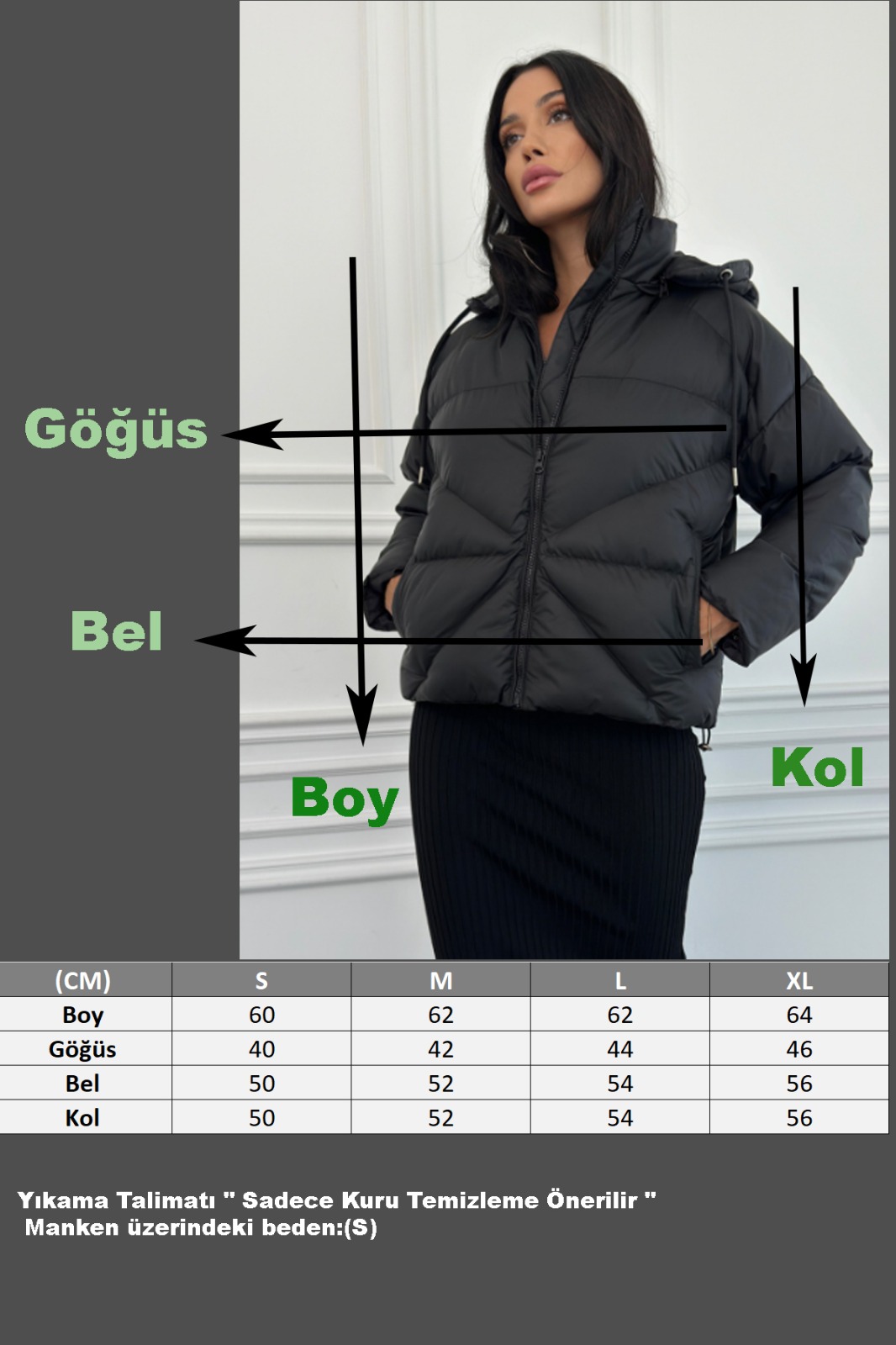 Kapüşonlu Kalın Şişme Mont AD-K50422LNW_