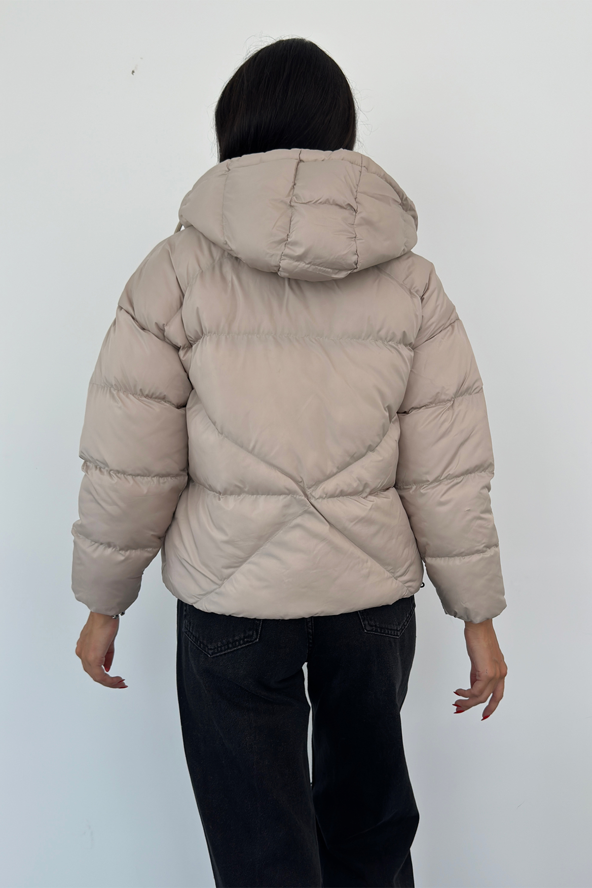 Kapüşonlu Kalın Şişme Mont AD-K50422LNW_