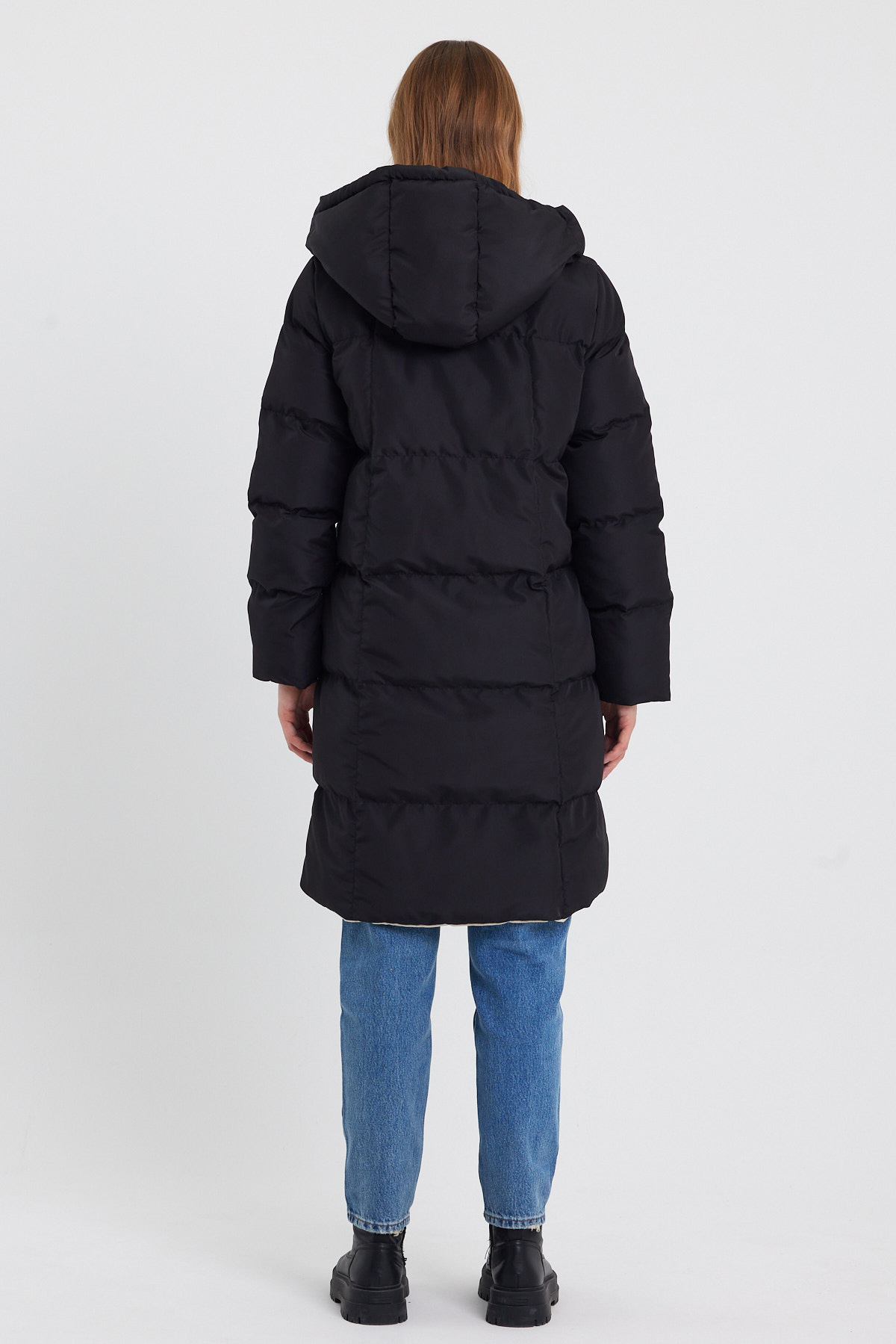 Çift Taraflı Uzun Şişme Mont AD-K50501LNW_
