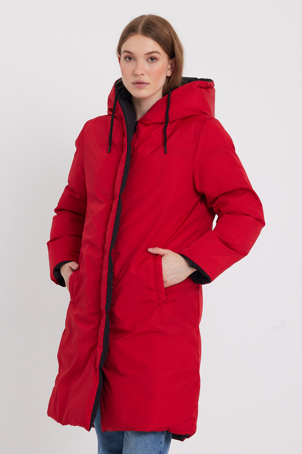 Çift Taraflı Uzun Şişme Mont AD-K50501LNW_