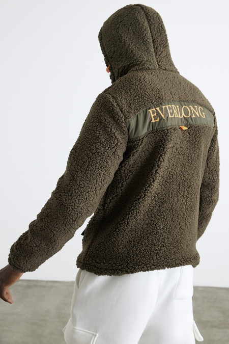 Kapüşonlu Cep Detaylı Peluş Mont AE-K86027PRM_