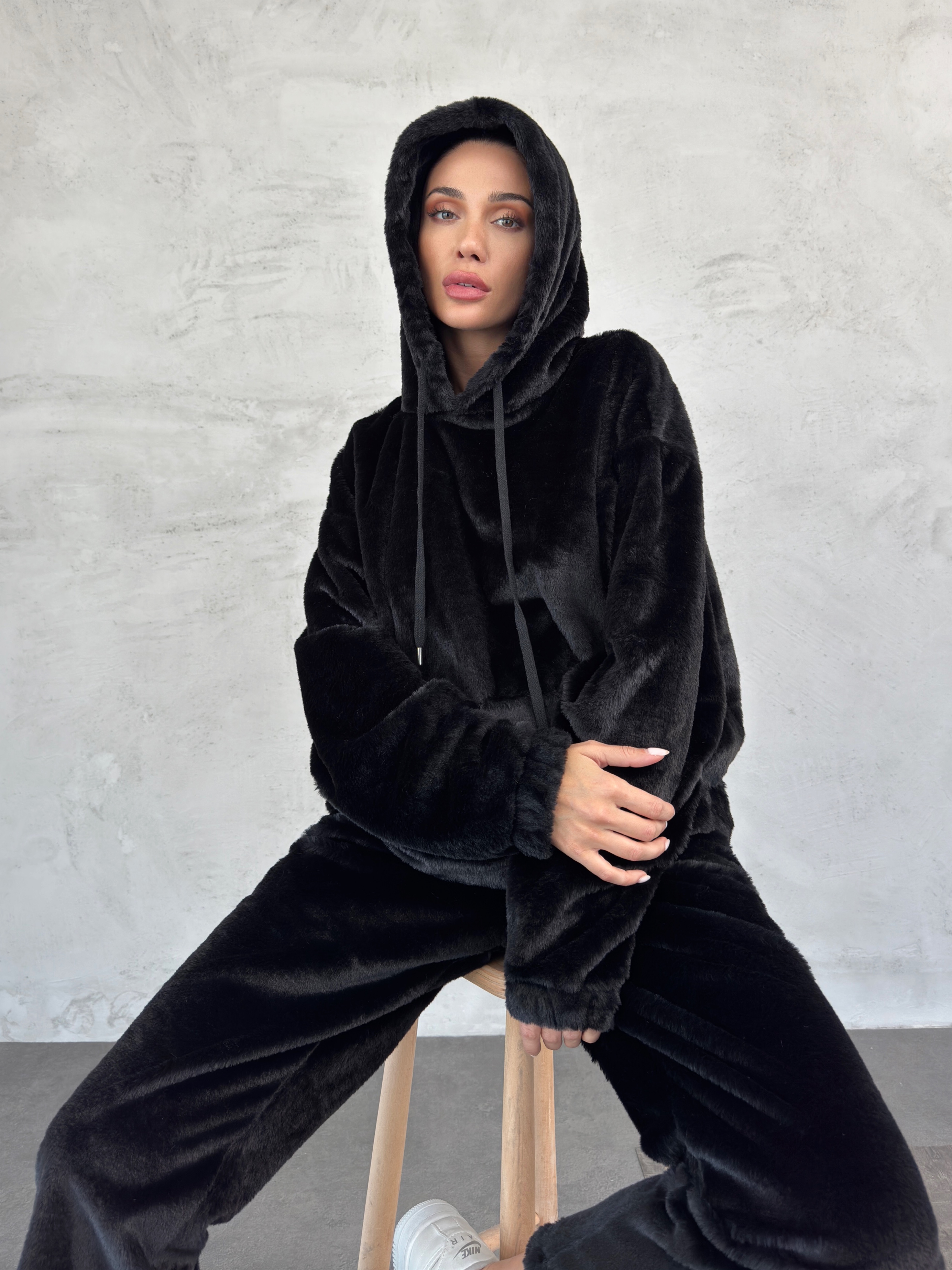 Peluş Sweat ve Pantolon 2`li Takım AF-K86046B_