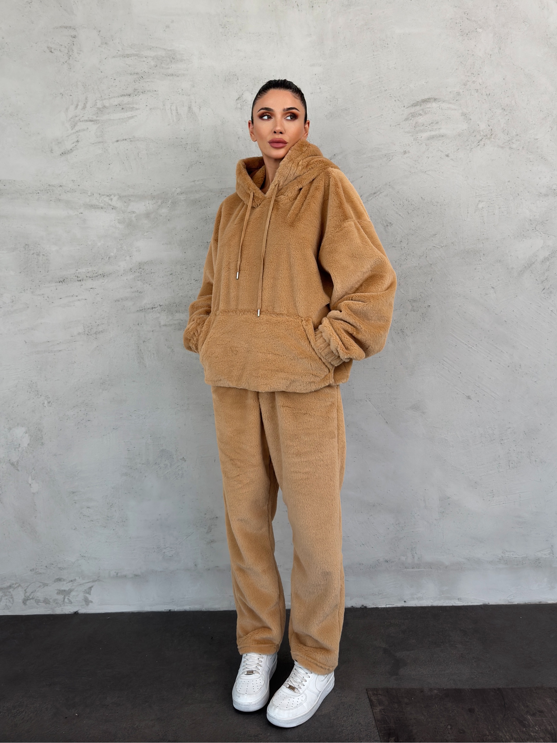 Peluş Sweat ve Pantolon 2`li Takım AF-K86046B_
