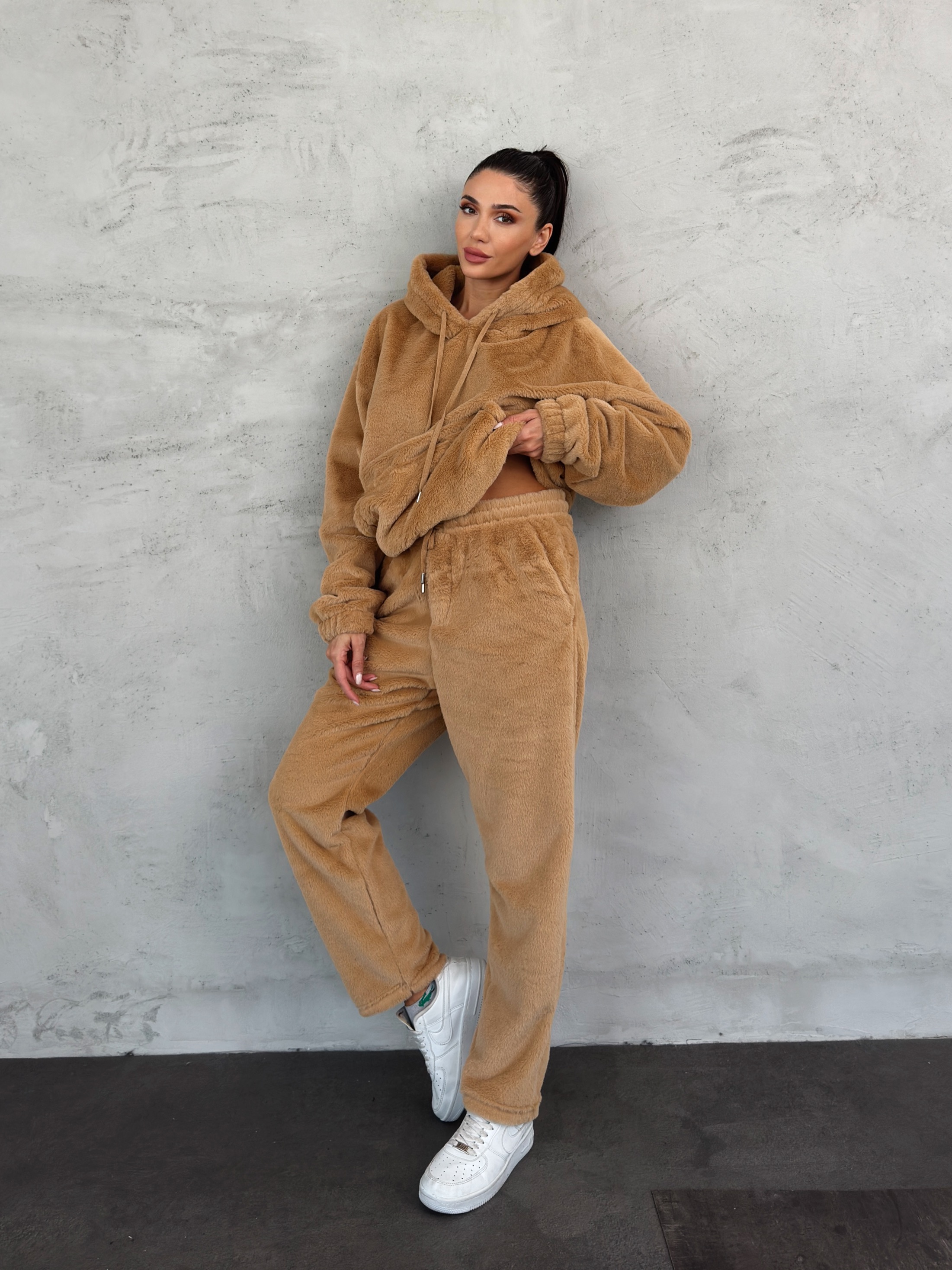 Peluş Sweat ve Pantolon 2`li Takım AF-K86046B_