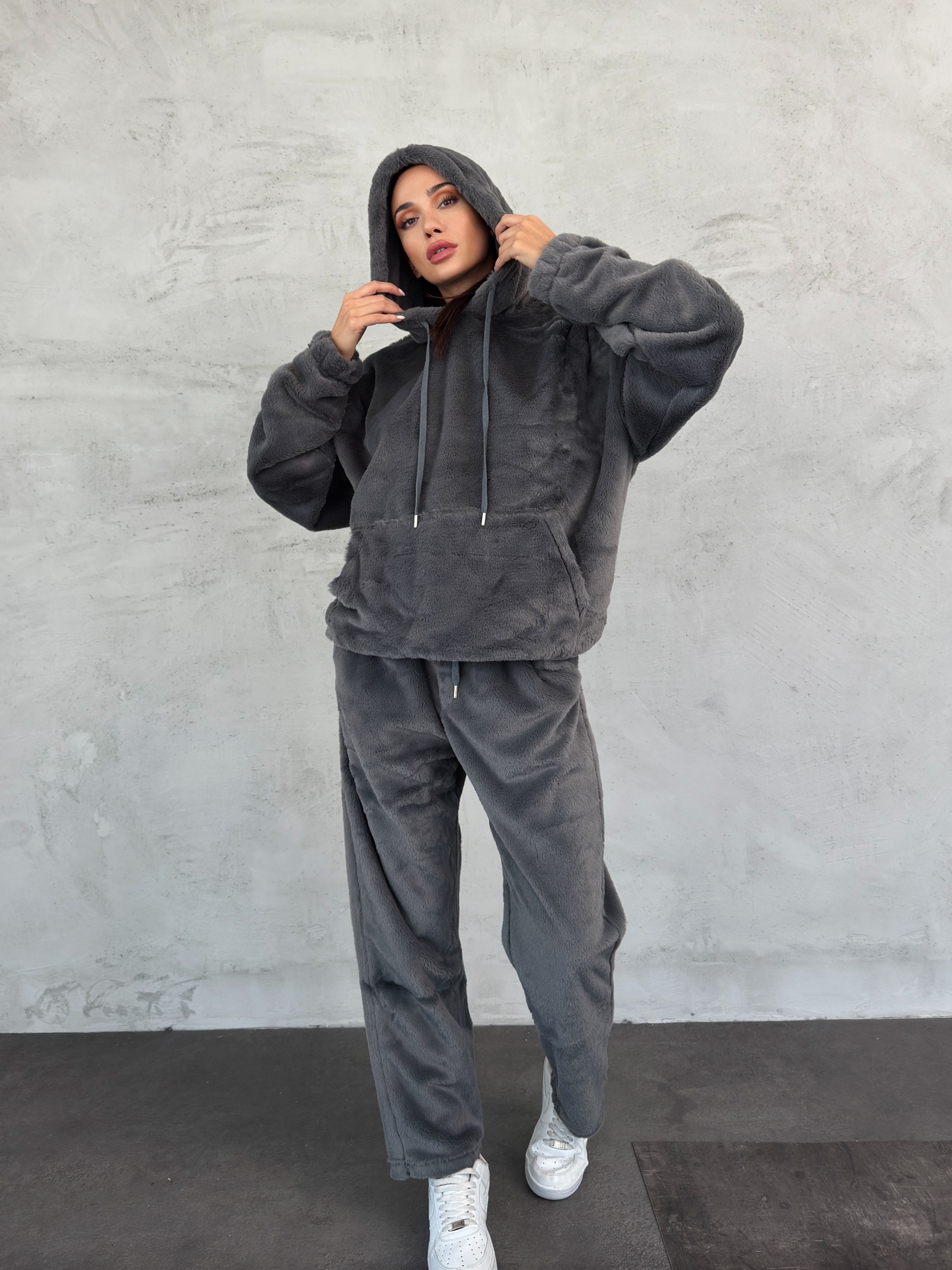 Peluş Sweat ve Pantolon 2`li Takım AF-K86046B_