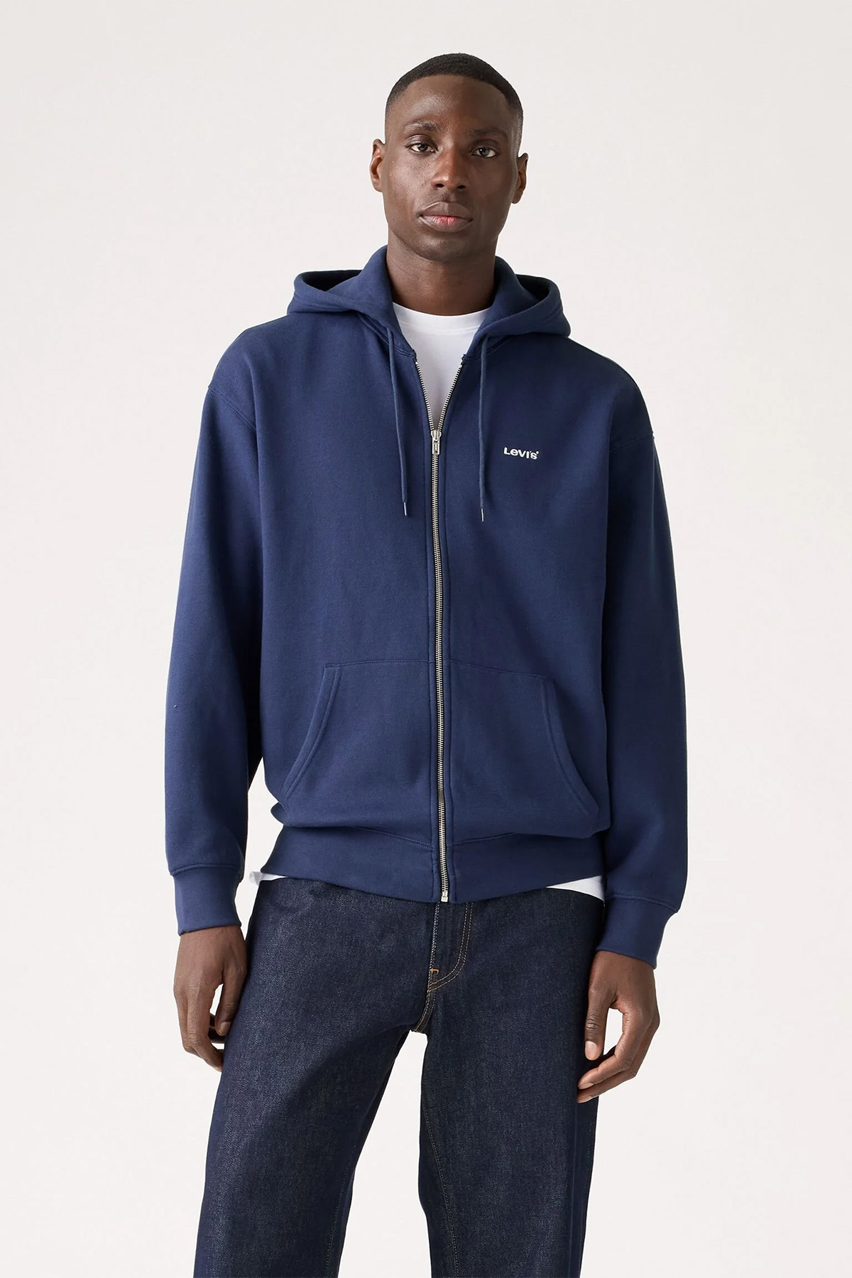 Guess Erkek Full Zip Baskısız Siyah Sweatshirt-JET BLACK A996