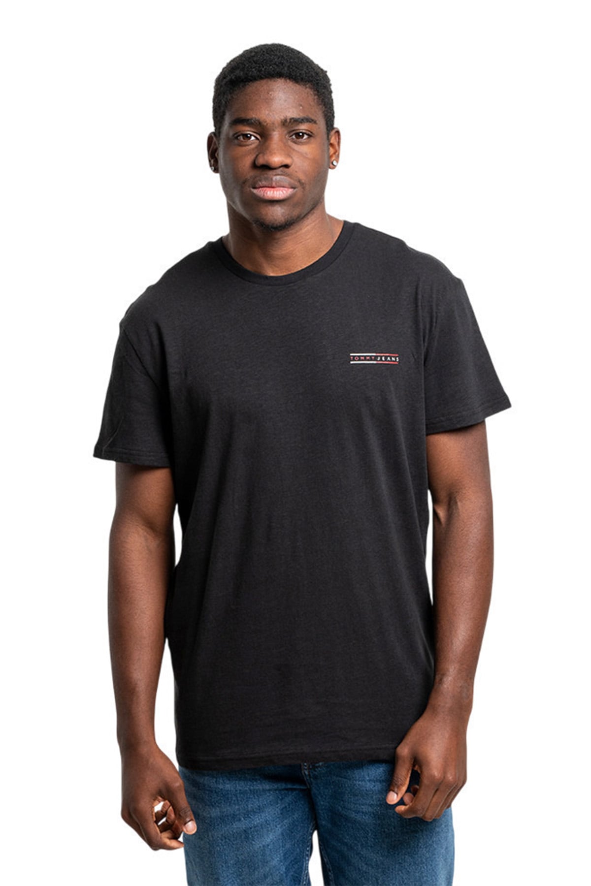 Tommy Jeans Erkek Baskısız Siyah Tişört-BLACK