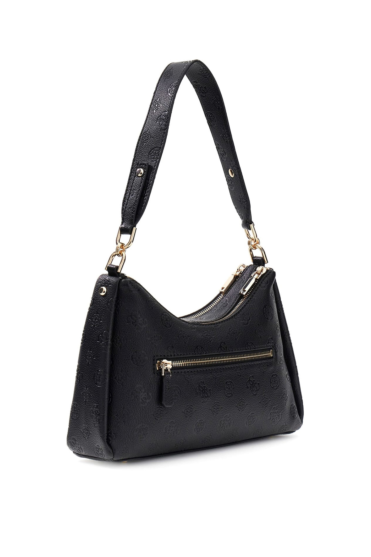 ◇038 ANISE DOUBLE ZIP SHOULDER BAG-BLACK LOGO