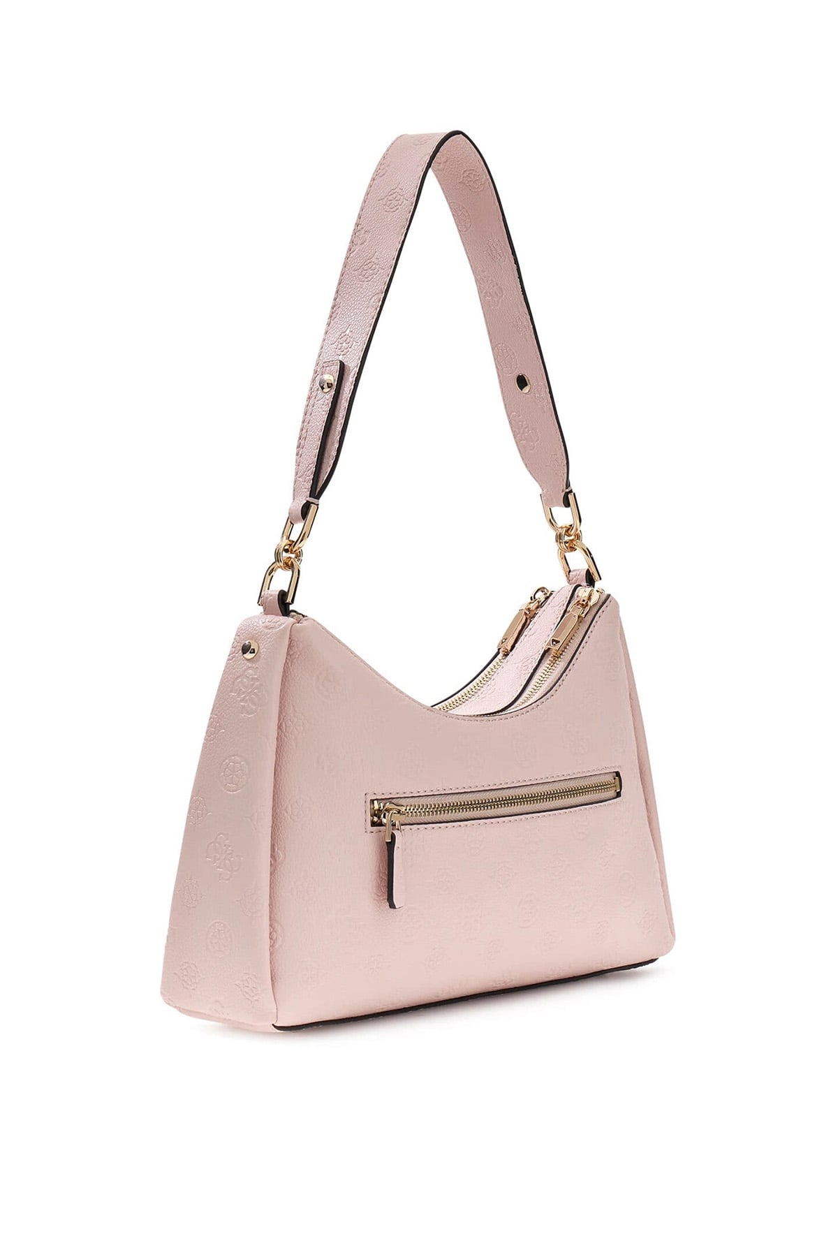 ANISE DOUBLE ZIP SHOULDER KADIN PEMBE ÇANTA-LIGHT ROSE LOGO