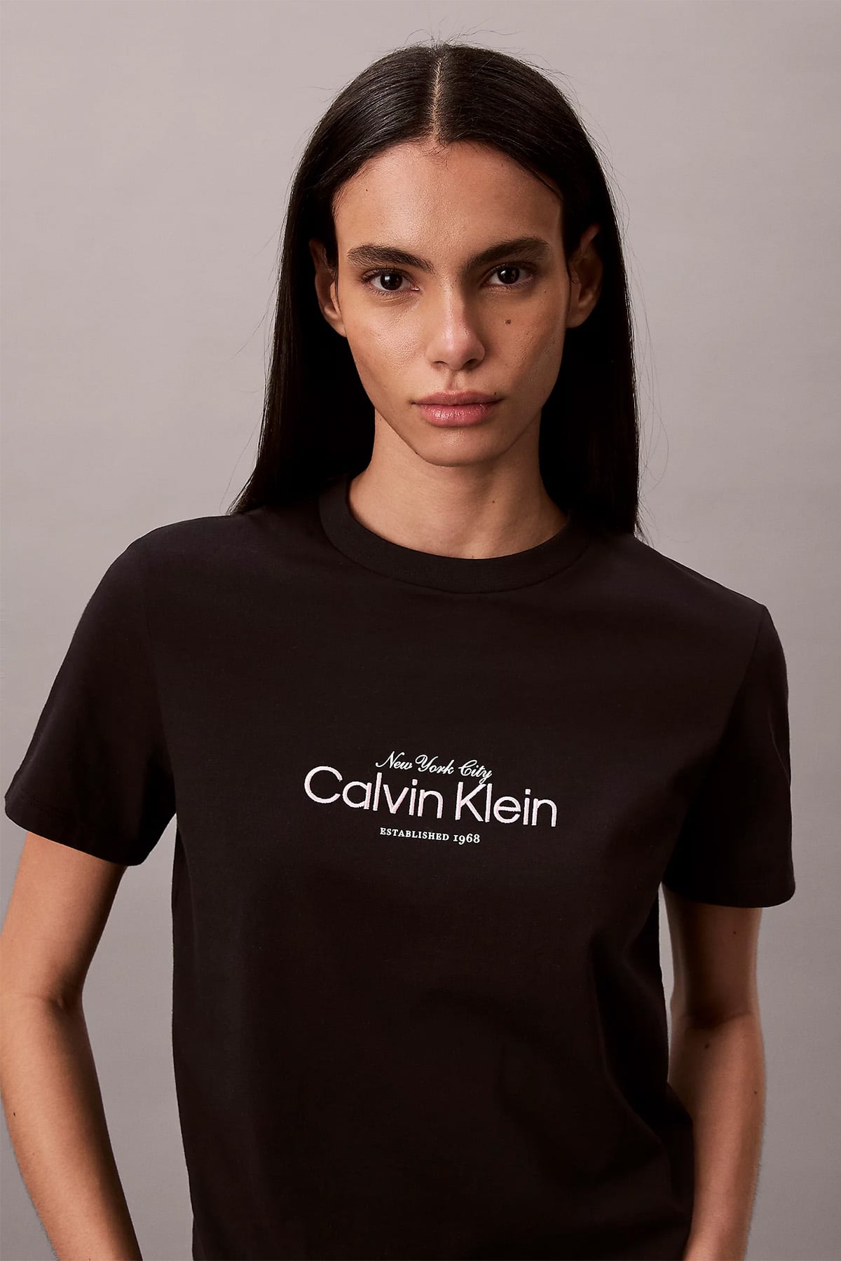 CLASSIC CK NYC LOGO KADIN SİYAH TİŞÖRT-BLACK