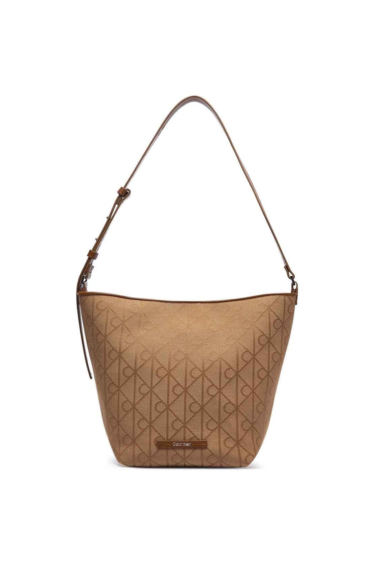EMBLEM AOP JACQUARD BUCKET KADIN YEŞİL ÇANTA-KHAKI