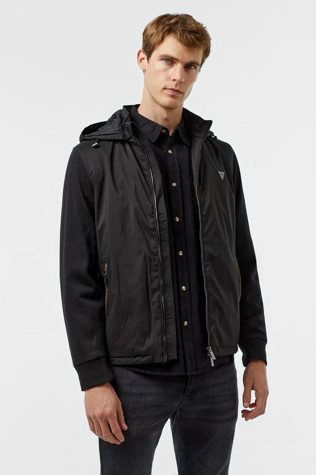 Guess Erkek Siyah Ceket ve Yağmurluk-JET BLACK A996