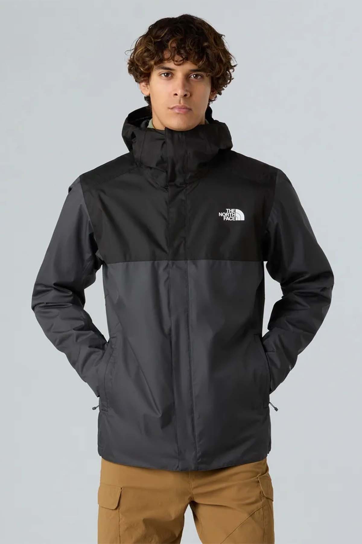The North Face Erkek Gri Ceket ve Yağmurluk-Asphalt Grey-TNF Black-
