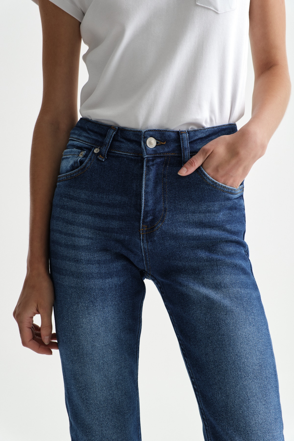 High Waist Flare Leg Full Length Stretch  Jean |  