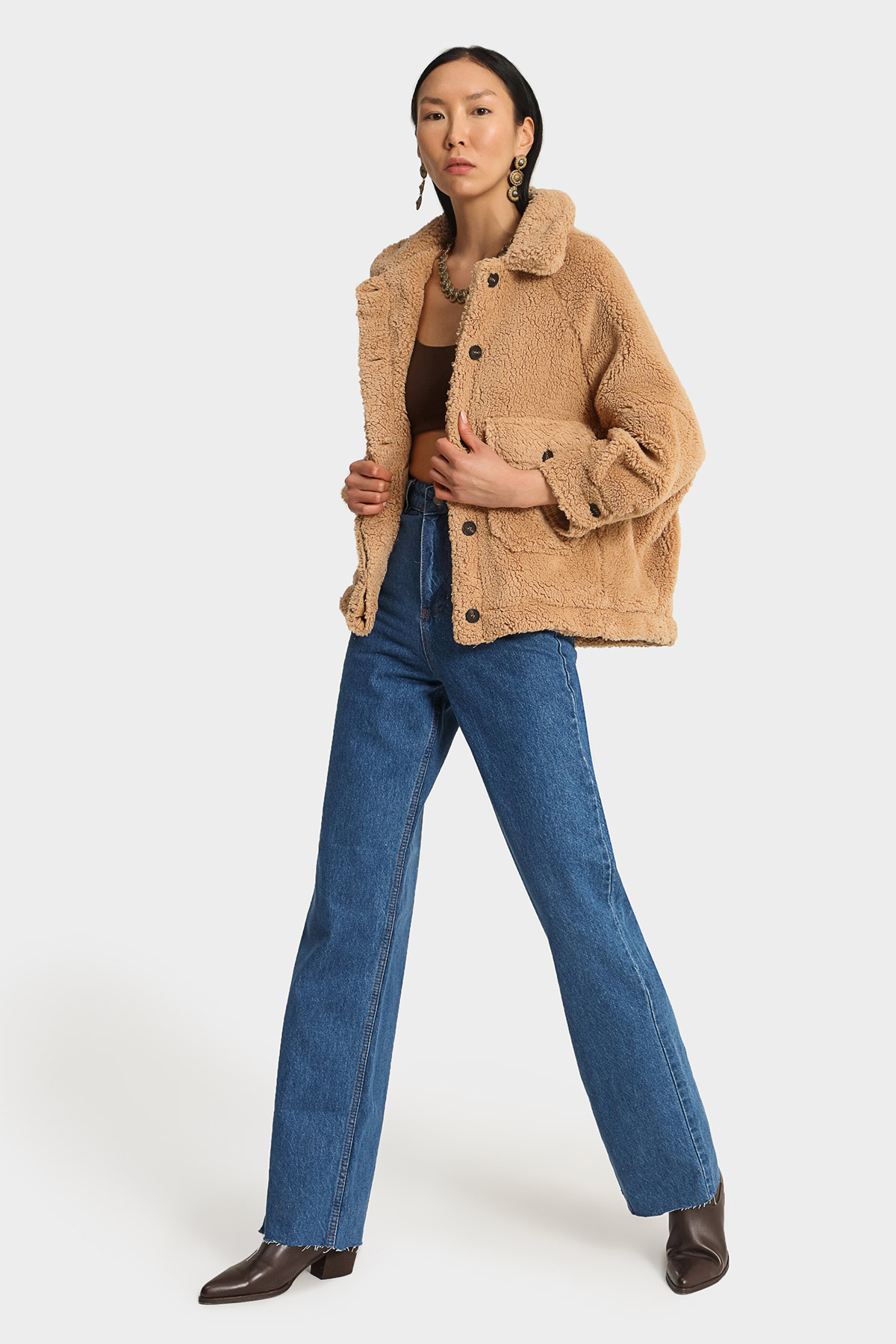 Oversize Peluş Mont | Açelya Okçu 